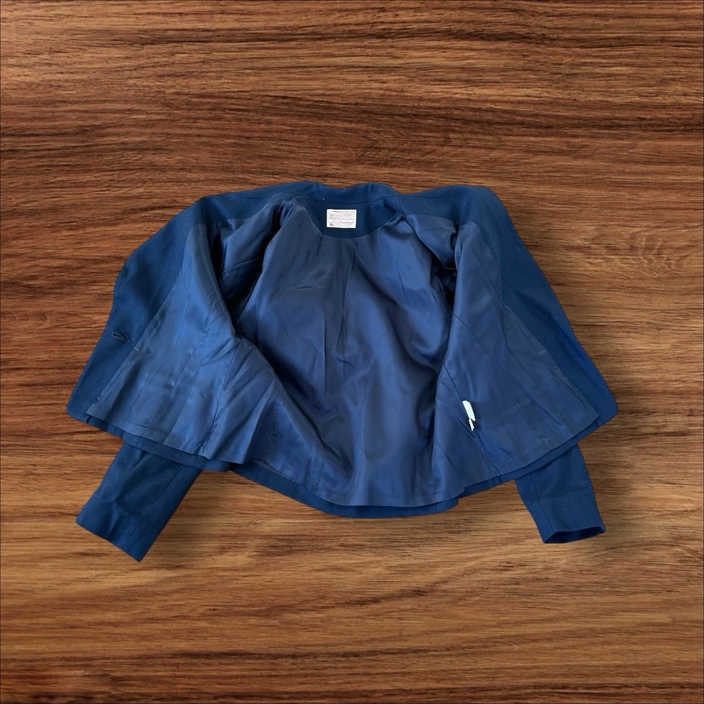 Vintage Pendleton Blazer Petite Sz 14 Womens Navy Blue 100% Virgin Wool Made USA - Picture 5 of 9